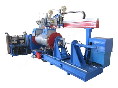 Kriogeninio skysčio cilindro apskrito suvirinimo aparatas